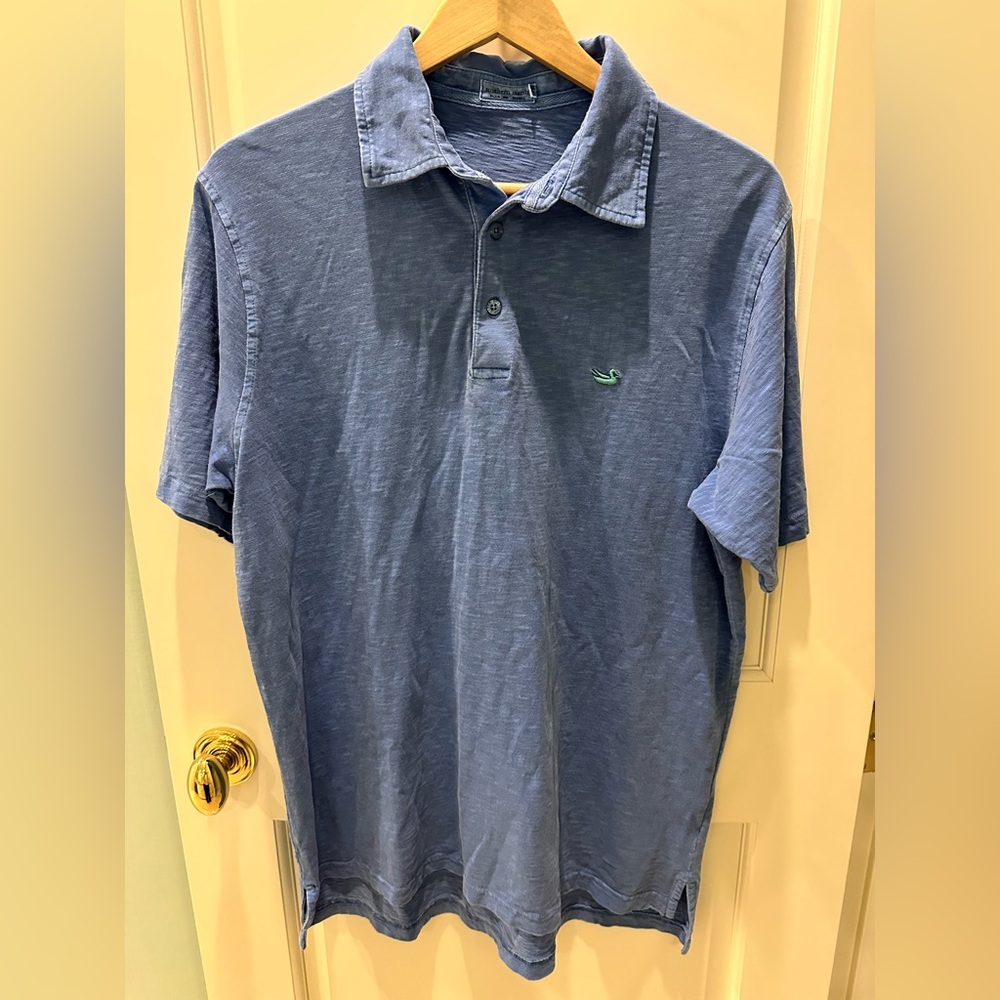 Southern Marsh Blue Men's Polo Shirt - Classic Short Sleeve size M runs big